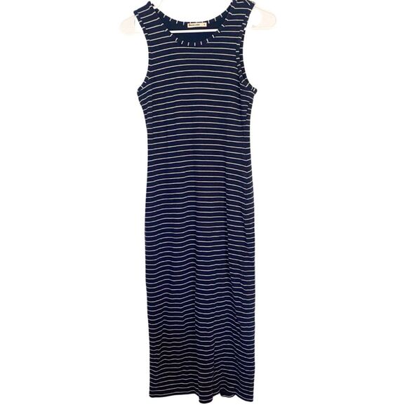 Marine Layer Dresses & Skirts - Marine Layer | Lexi Daytime Midi Dress Sleeveless Navy/White Slimming